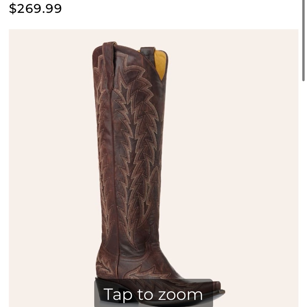 Brown Leather Tall Boot (lucchese pricilla boot lookalike)